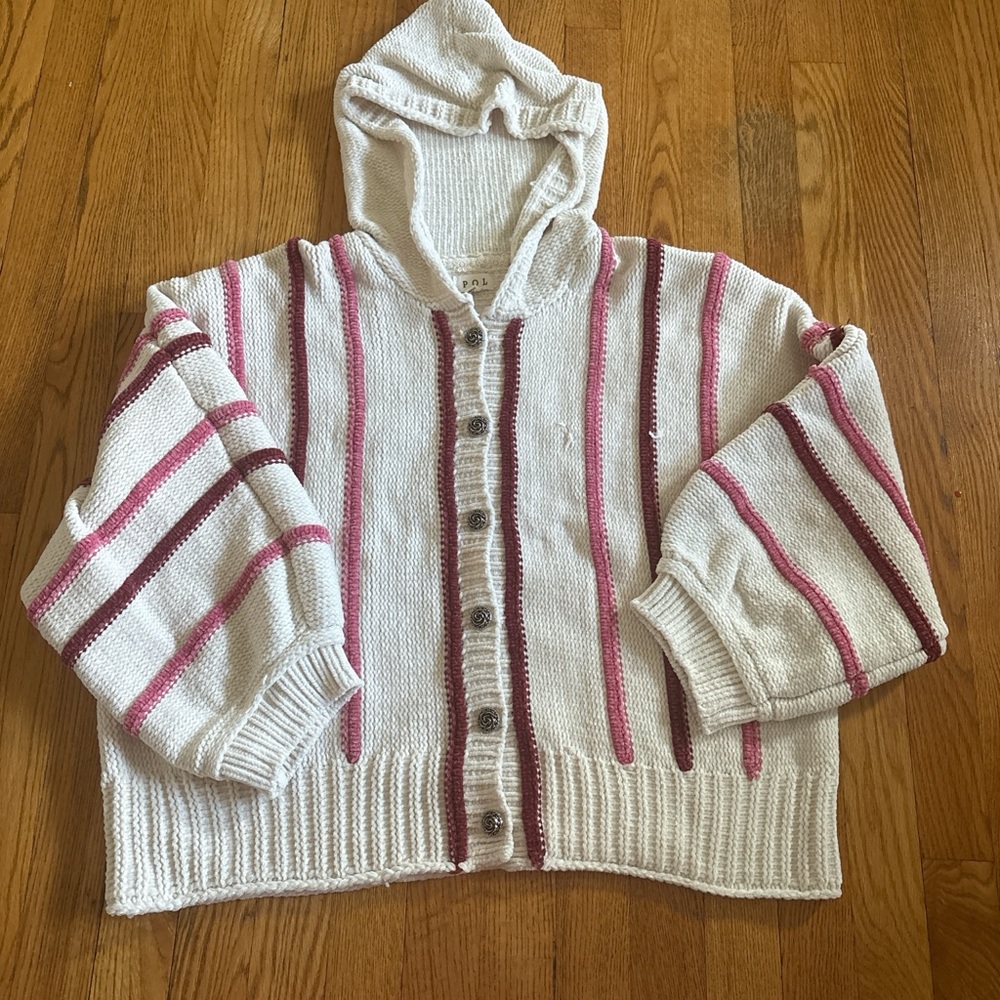 POL Cream and Pink Knit Cardigan🩵